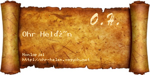 Ohr Helén névjegykártya